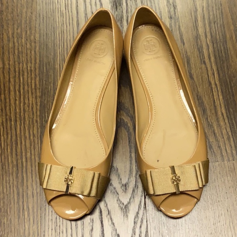 Tory Burch Peep Toe Flats